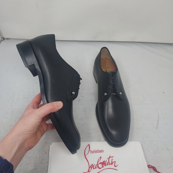 Christian Louboutin Black Leather Derby Shoes main image 2